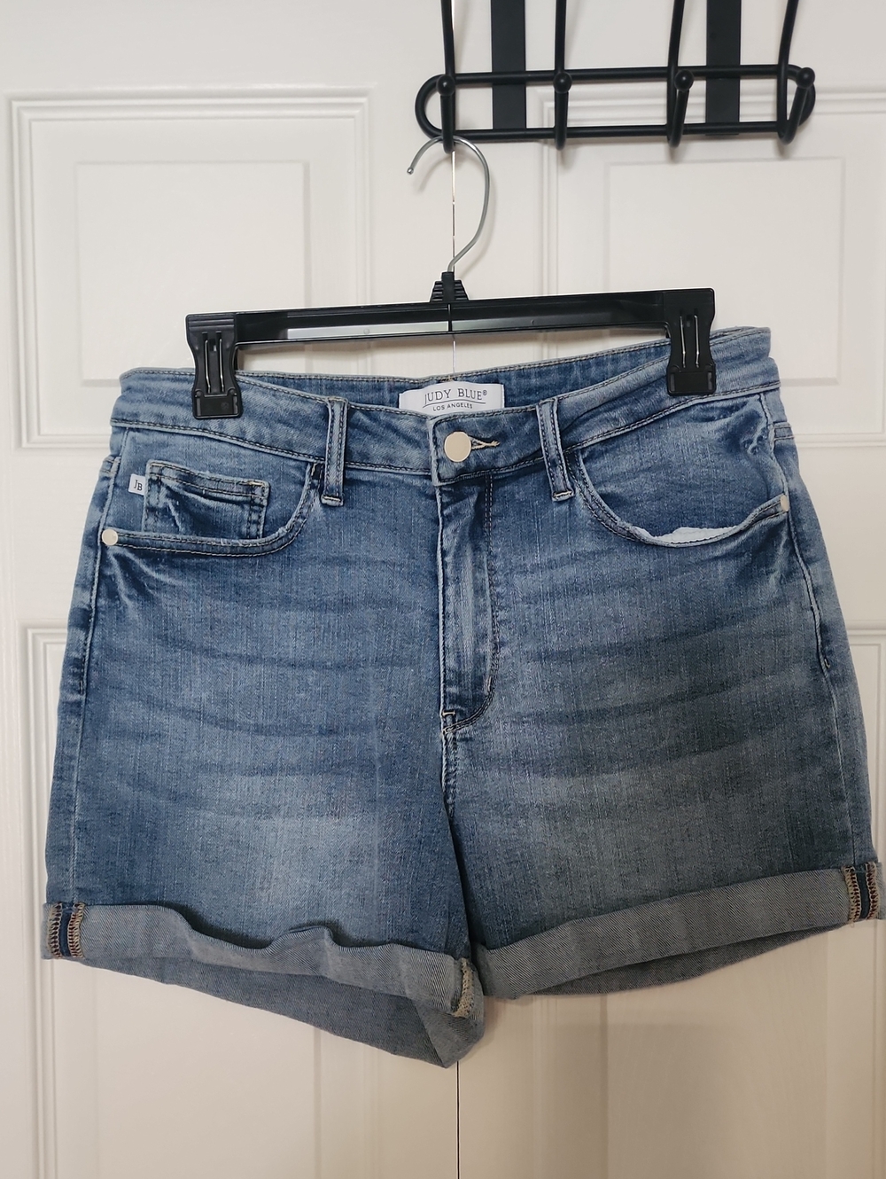 Judy Blue Classic Rolled Hem Light Blue Denim Shorts